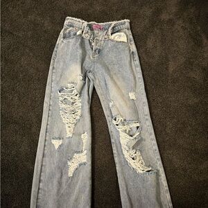 EDIKTED Distressed Light Blue Women's Jeans